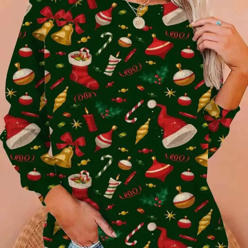 3D Christmas Printing Sweatshirt