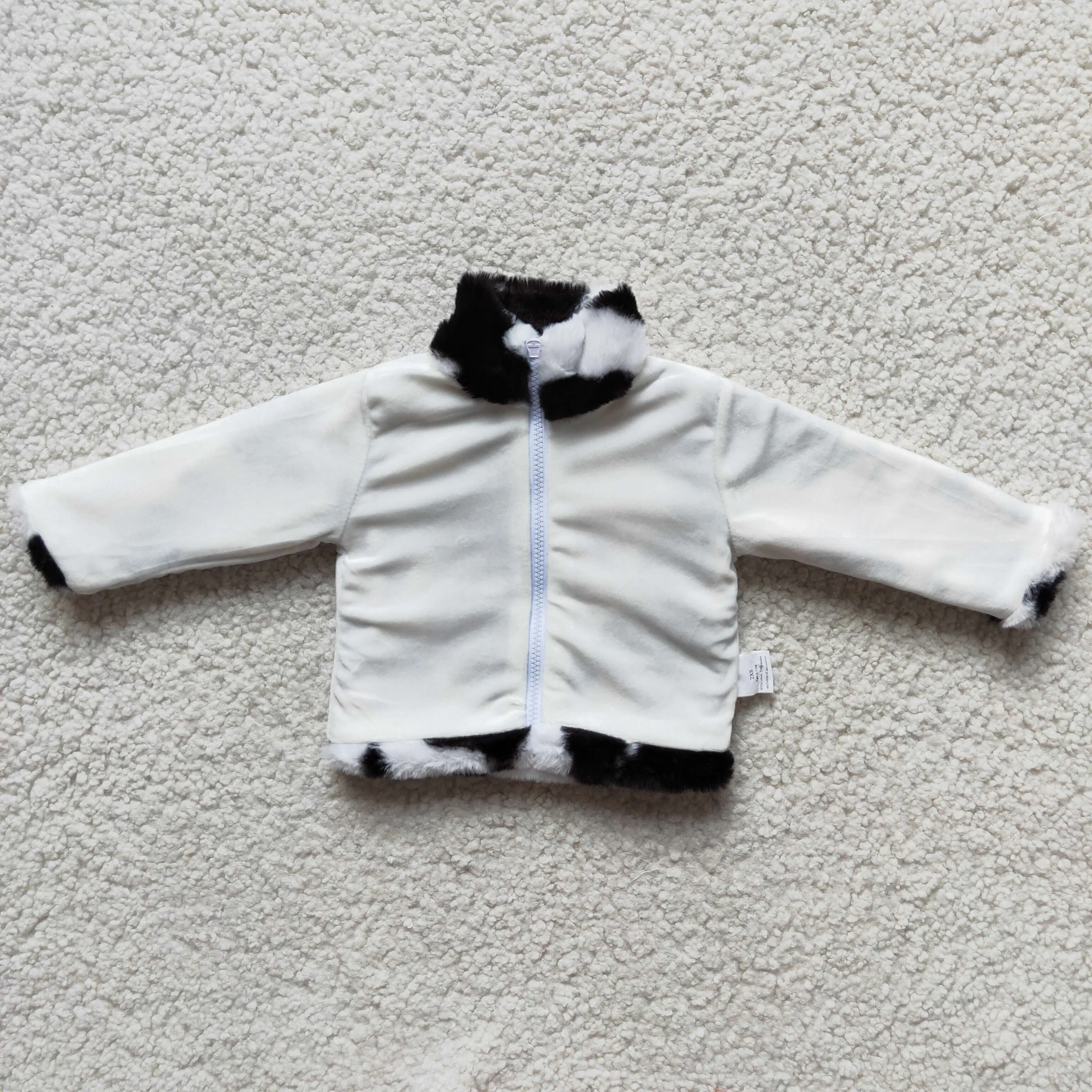 6 B0-19 baby girl clothes fur cow winter coat