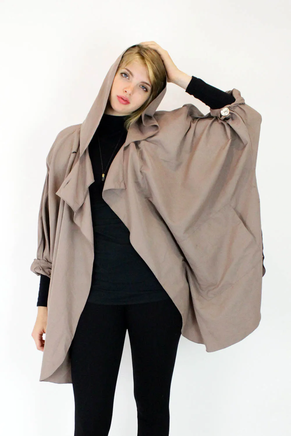 80s Draped & Hooded Jacket