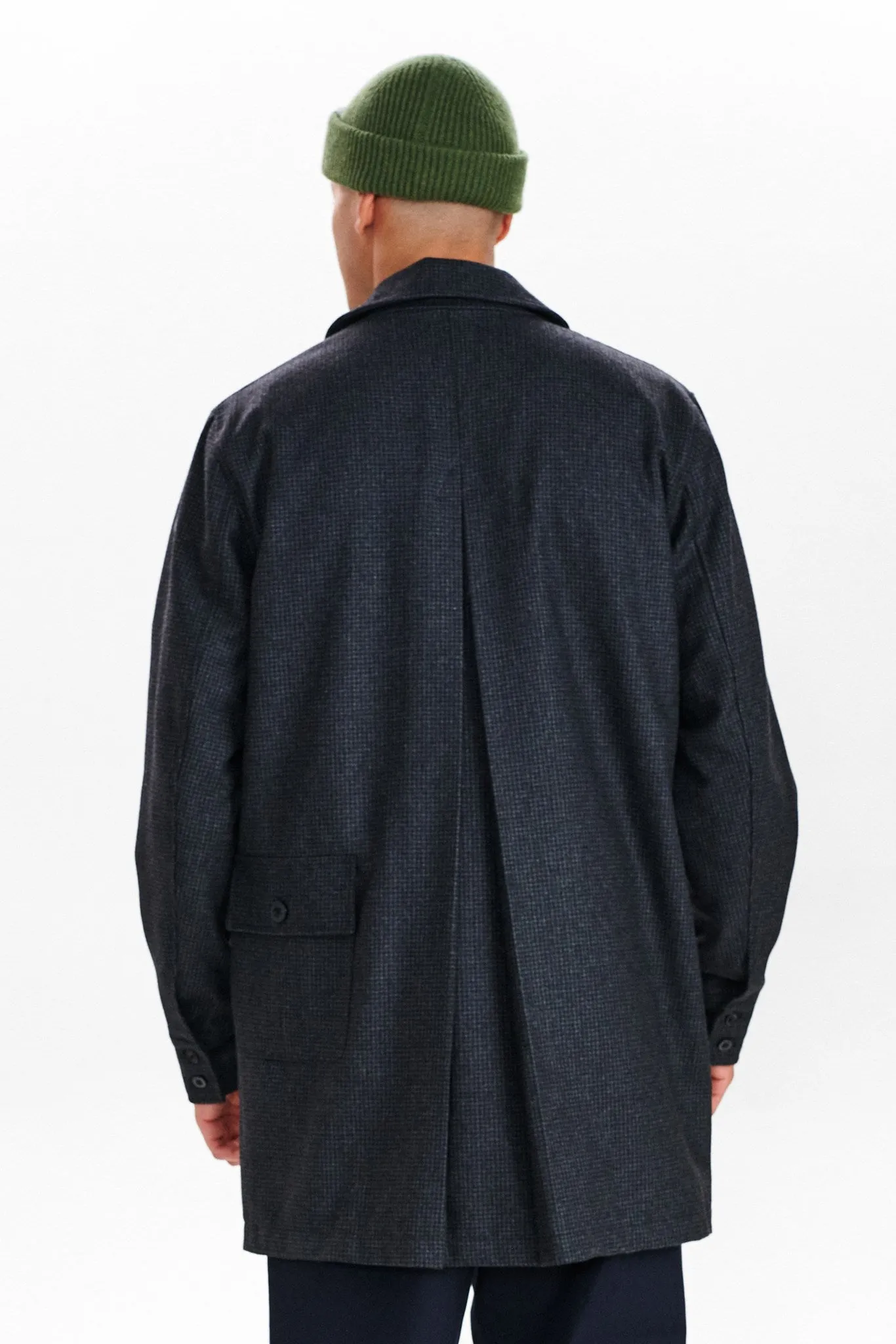 AKBJARNE SIDE POCKET WOOL COAT - Dark grey mel