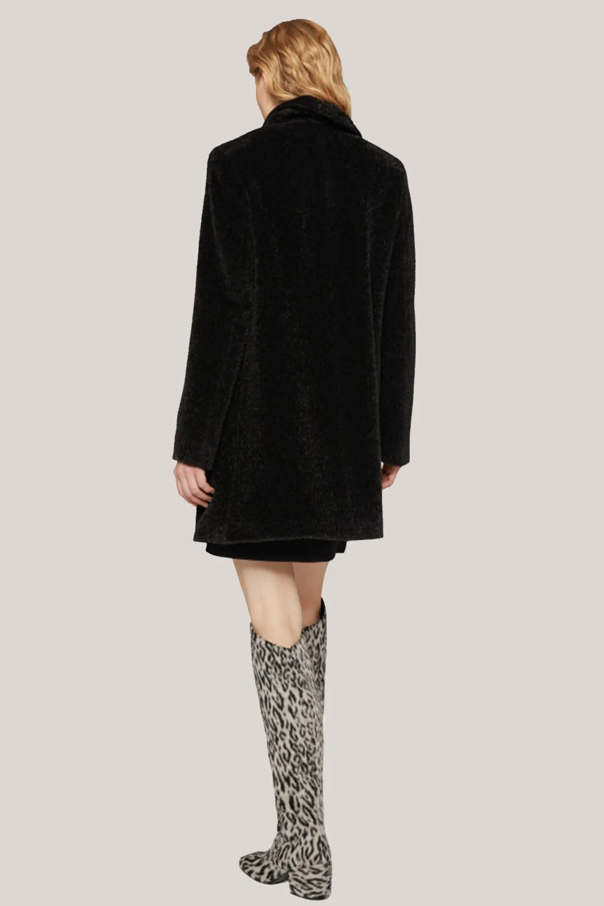 Alpaca & Wool Coat with Petal Collar 86001