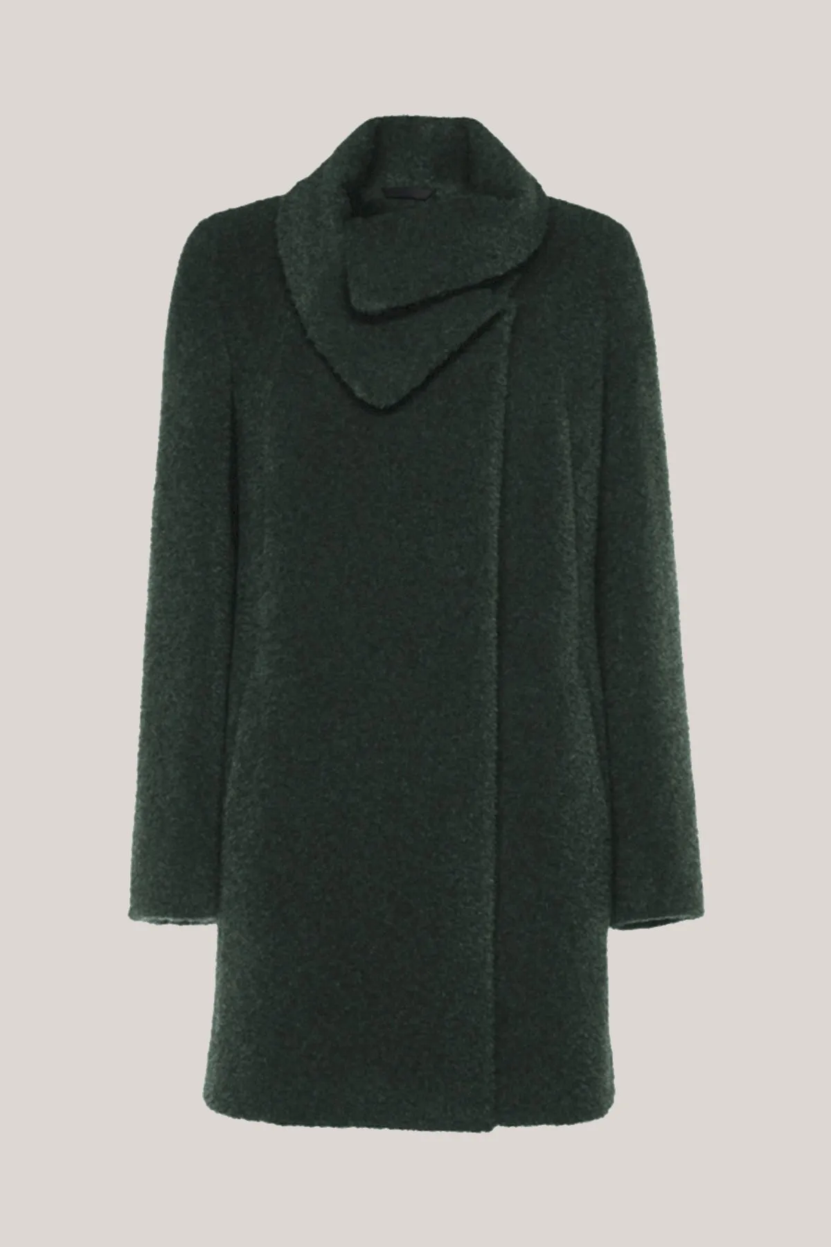 Alpaca & Wool Coat with Petal Collar 86001