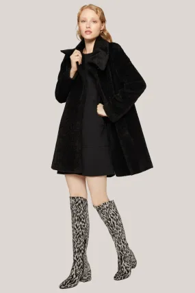 Alpaca & Wool Coat with Petal Collar 86001