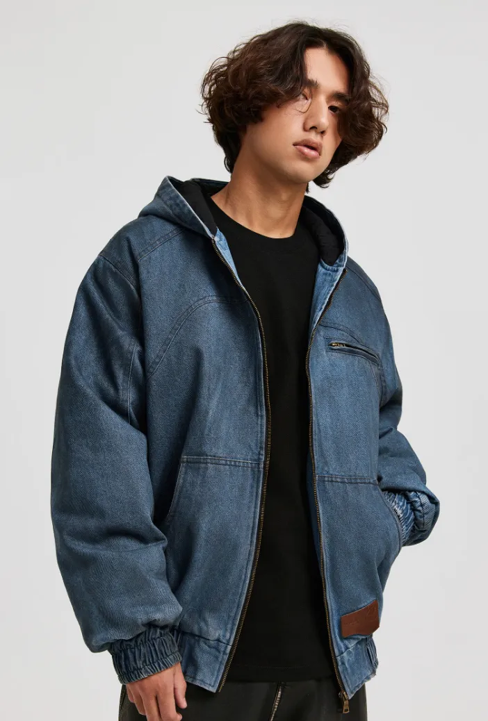 ANTIDOTE Washed Hooded Denim Jacket