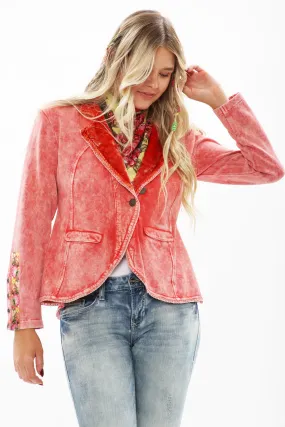 Womens Stylish Aratta Colonel Jacket in Raspberry Red