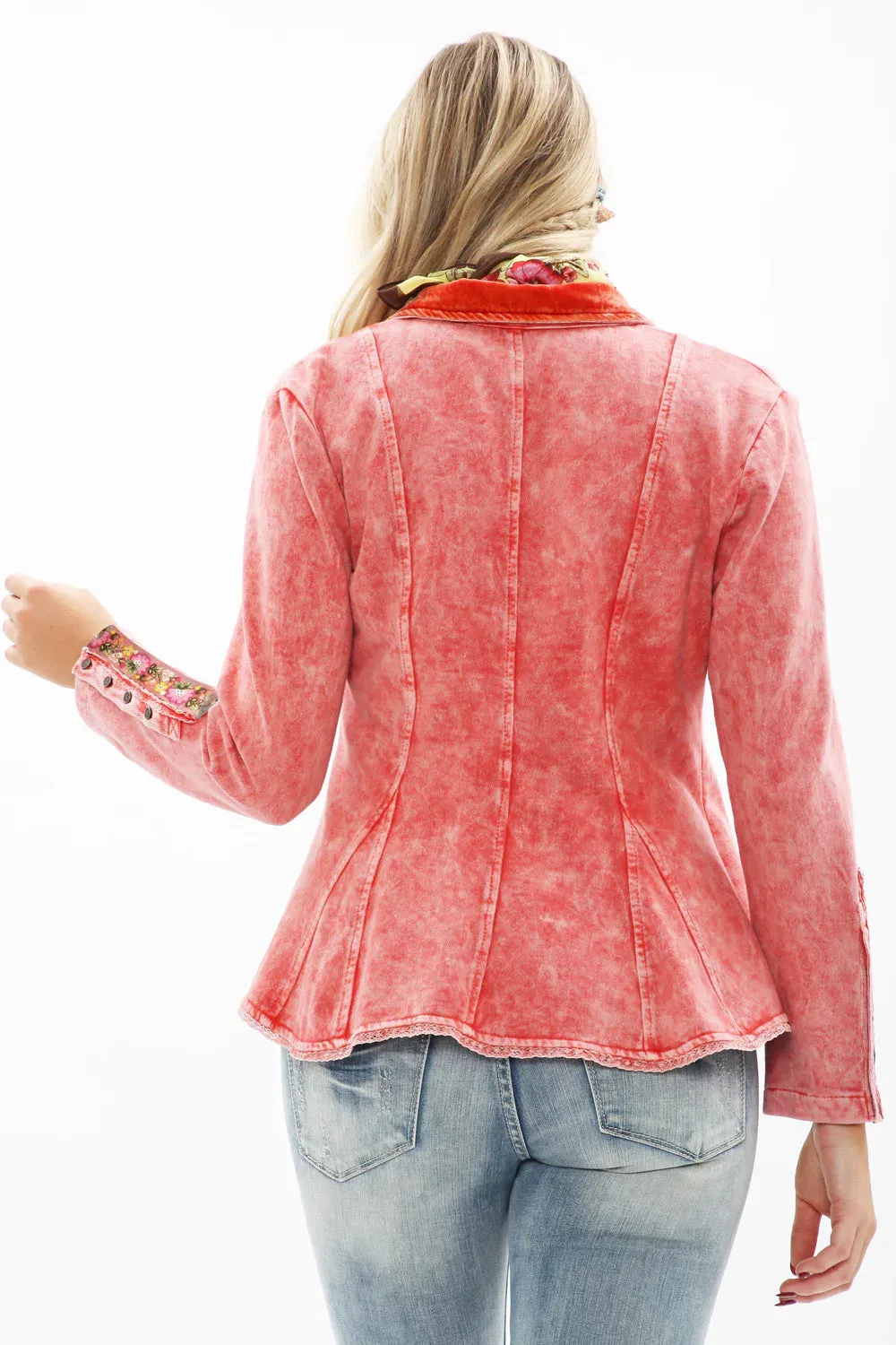 Womens Stylish Aratta Colonel Jacket in Raspberry Red