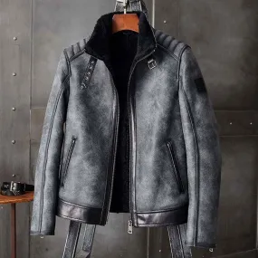 B3 Bomber Jacket Grey Shearling Coat