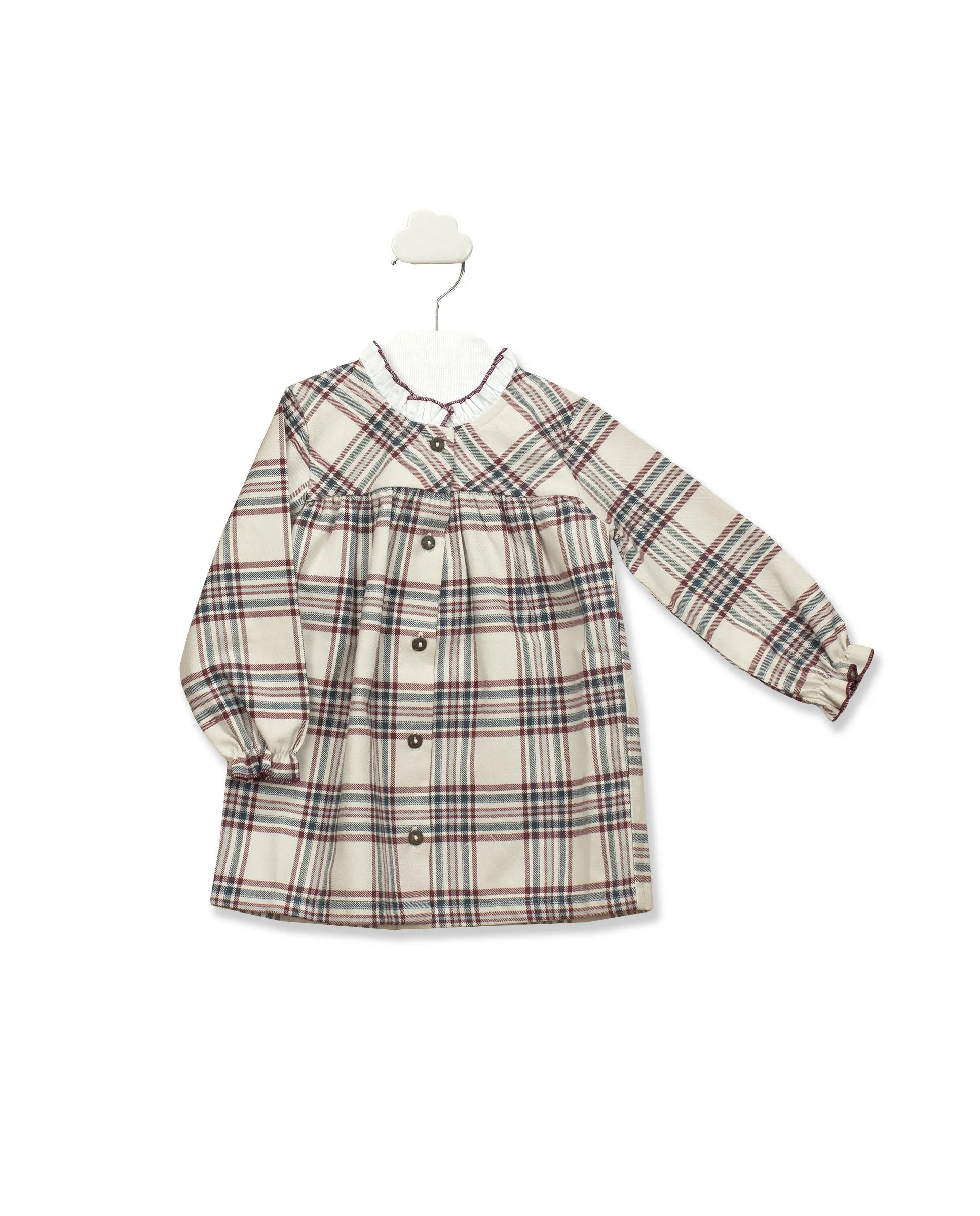 Babidu Girls Button Down Checked Dress