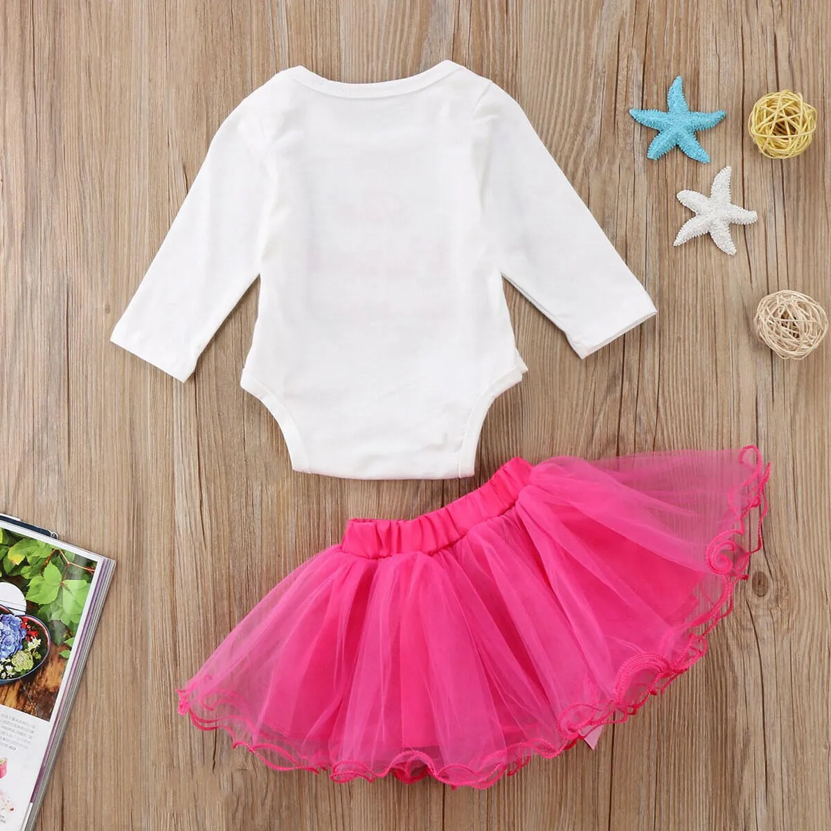 Baby Girl Romper Bodysuit Tutu Skirts Outfits Set