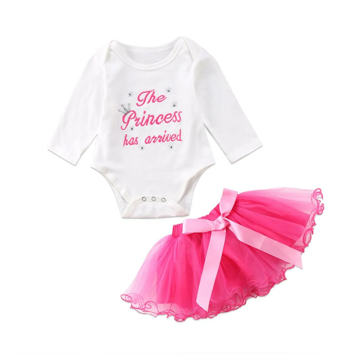 Baby Girl Romper Bodysuit Tutu Skirts Outfits Set