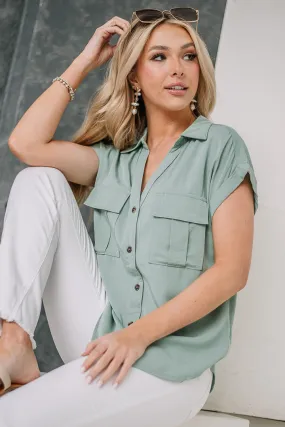 Been In Bali Button Down Top | Sage