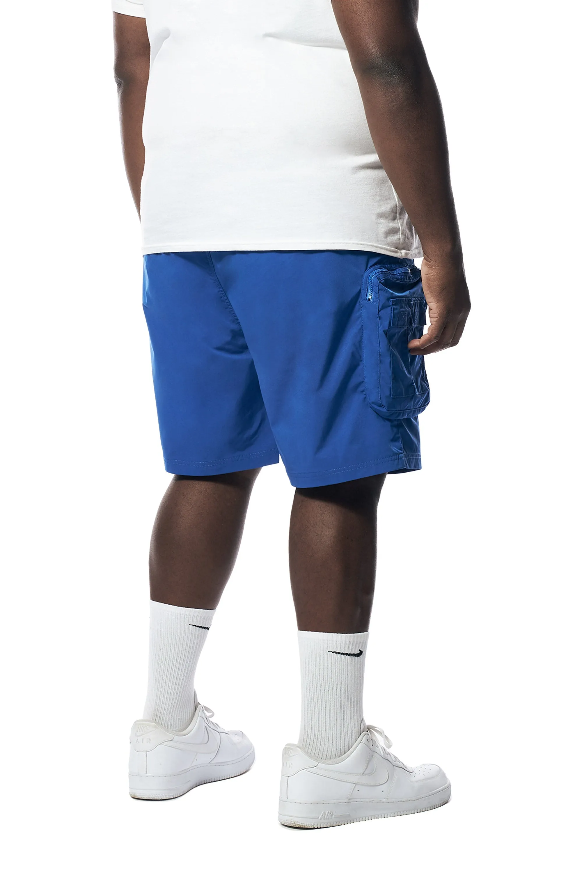 Big and Tall - Printed Utility Lounge Windbreaker Shorts - Royal