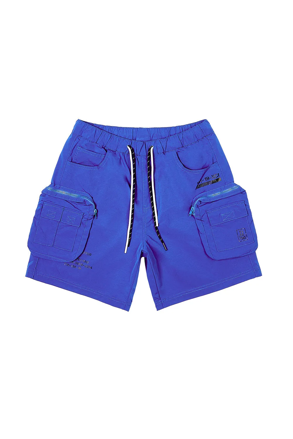 Big and Tall - Printed Utility Lounge Windbreaker Shorts - Royal