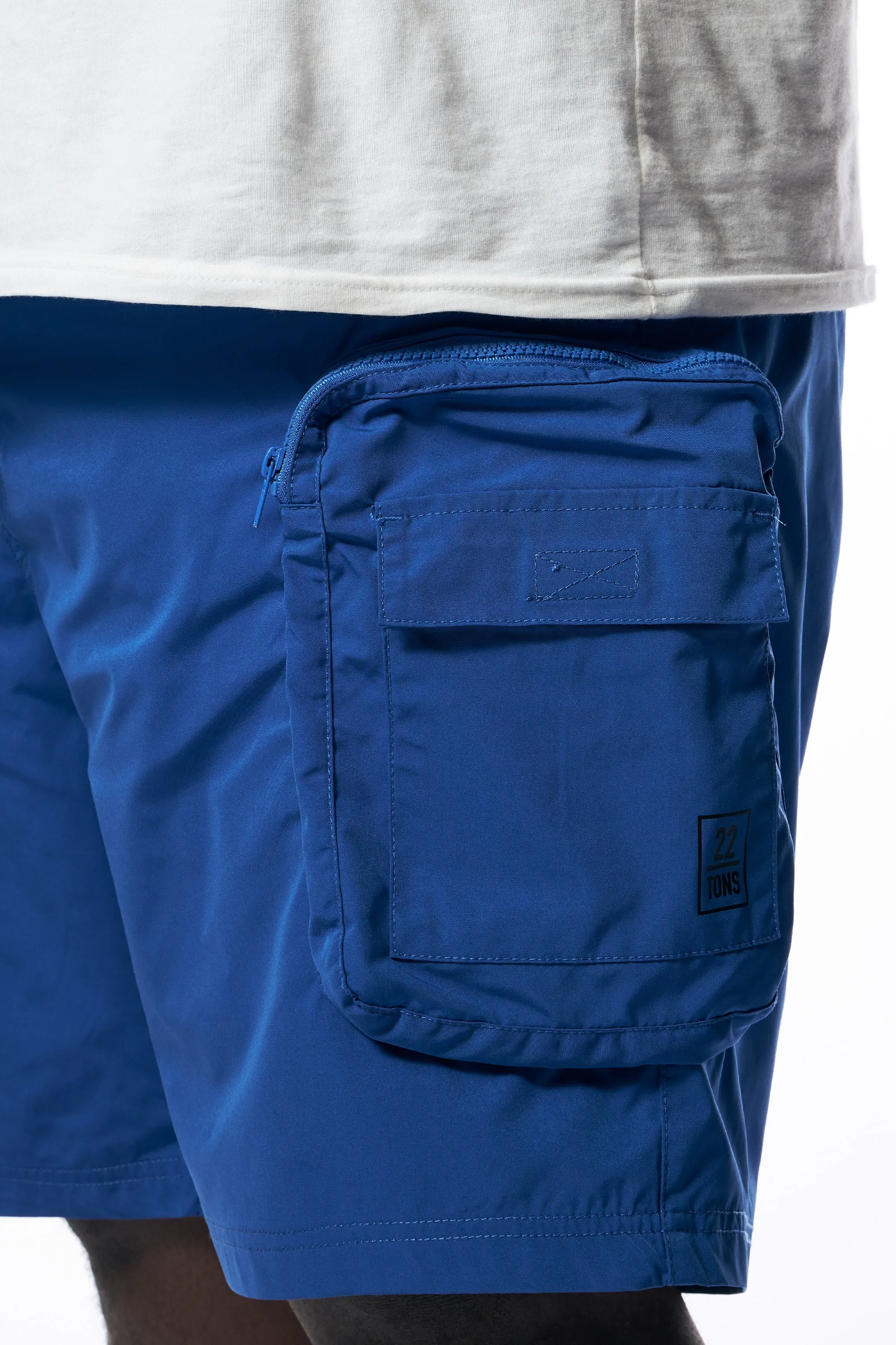 Big and Tall - Printed Utility Lounge Windbreaker Shorts - Royal