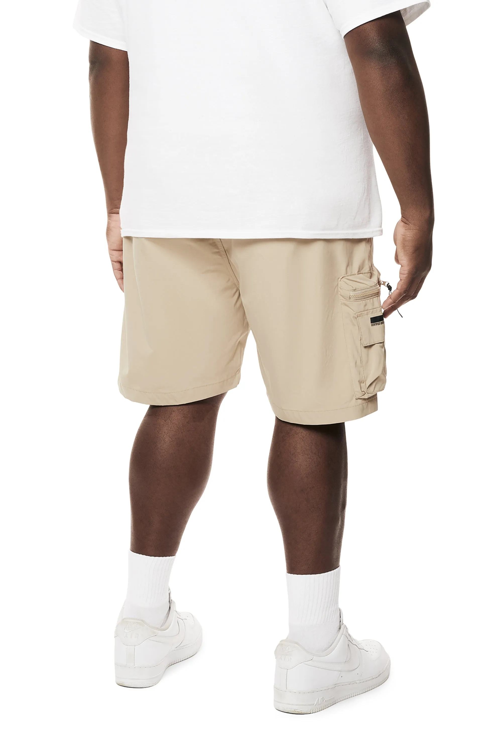 Big and Tall - Utility Windbreaker Cargo Shorts - Khaki