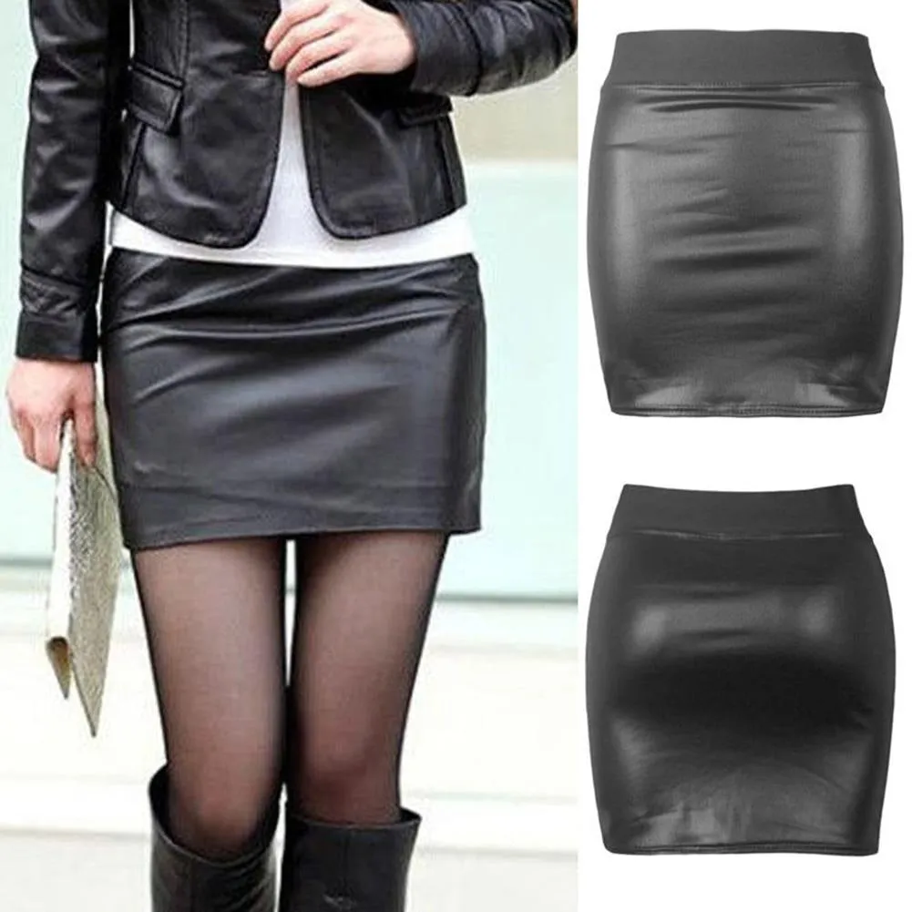 Black Leather Pencil Skirt