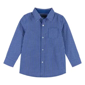 Blue Bamboo Check Button Down Shirt