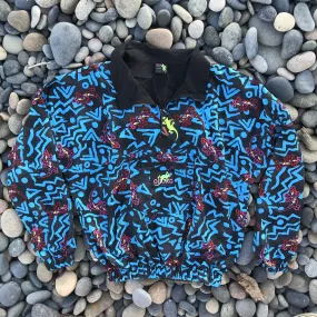 Blue Geo Gecko Windbreaker