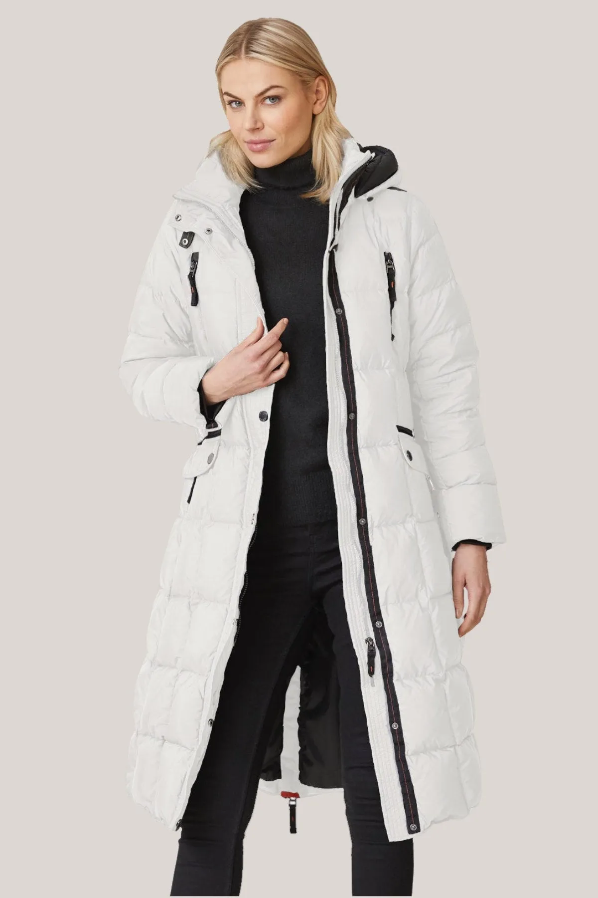 BRENDA Full-Length Down Coat with Detachable Hood 1160