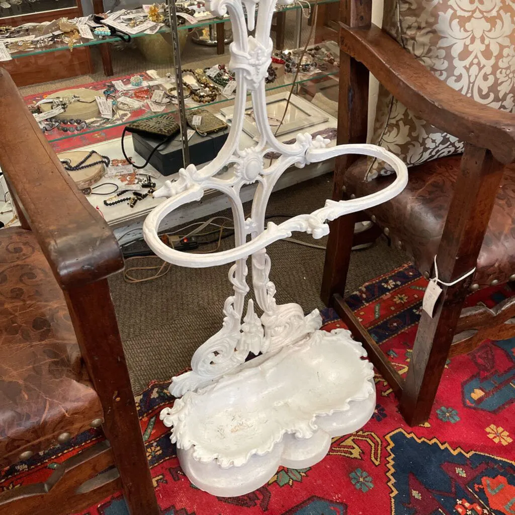 Cast Iron Rococo Hall Tree Coat Hook Umbrella Stand