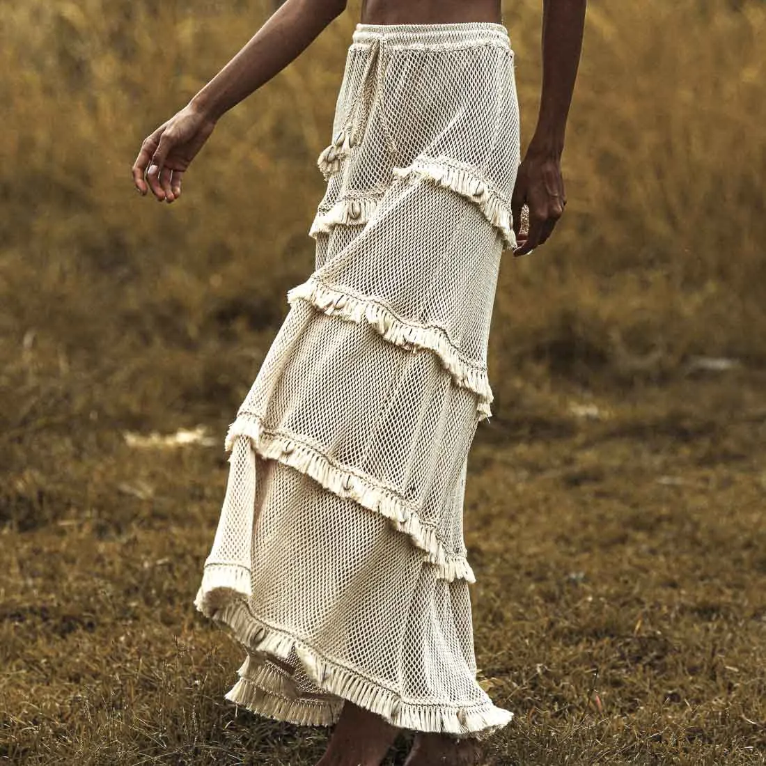 Castaway Tiered Maxi Skirt