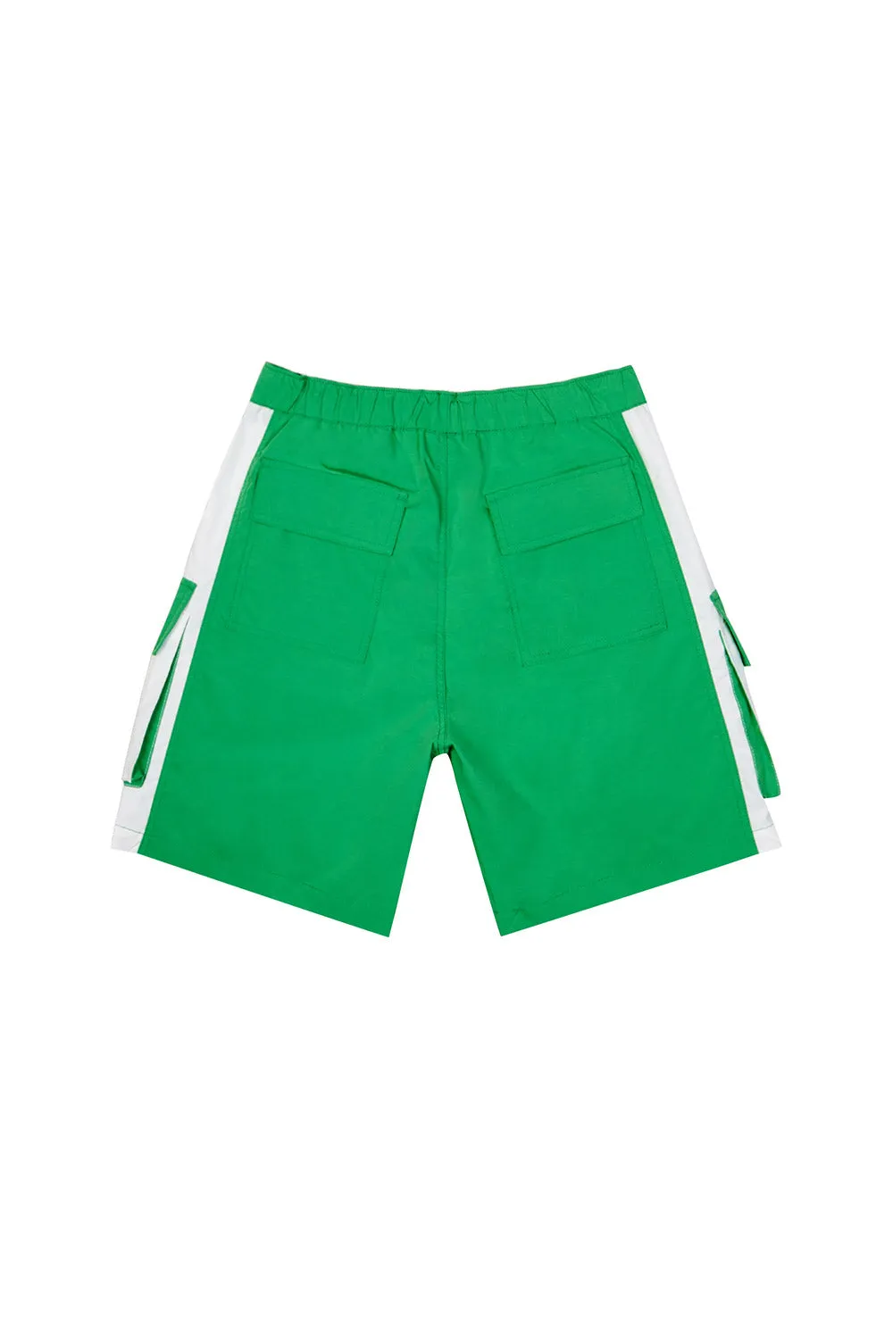 Color block Utility Windbreaker Shorts - Green Grass