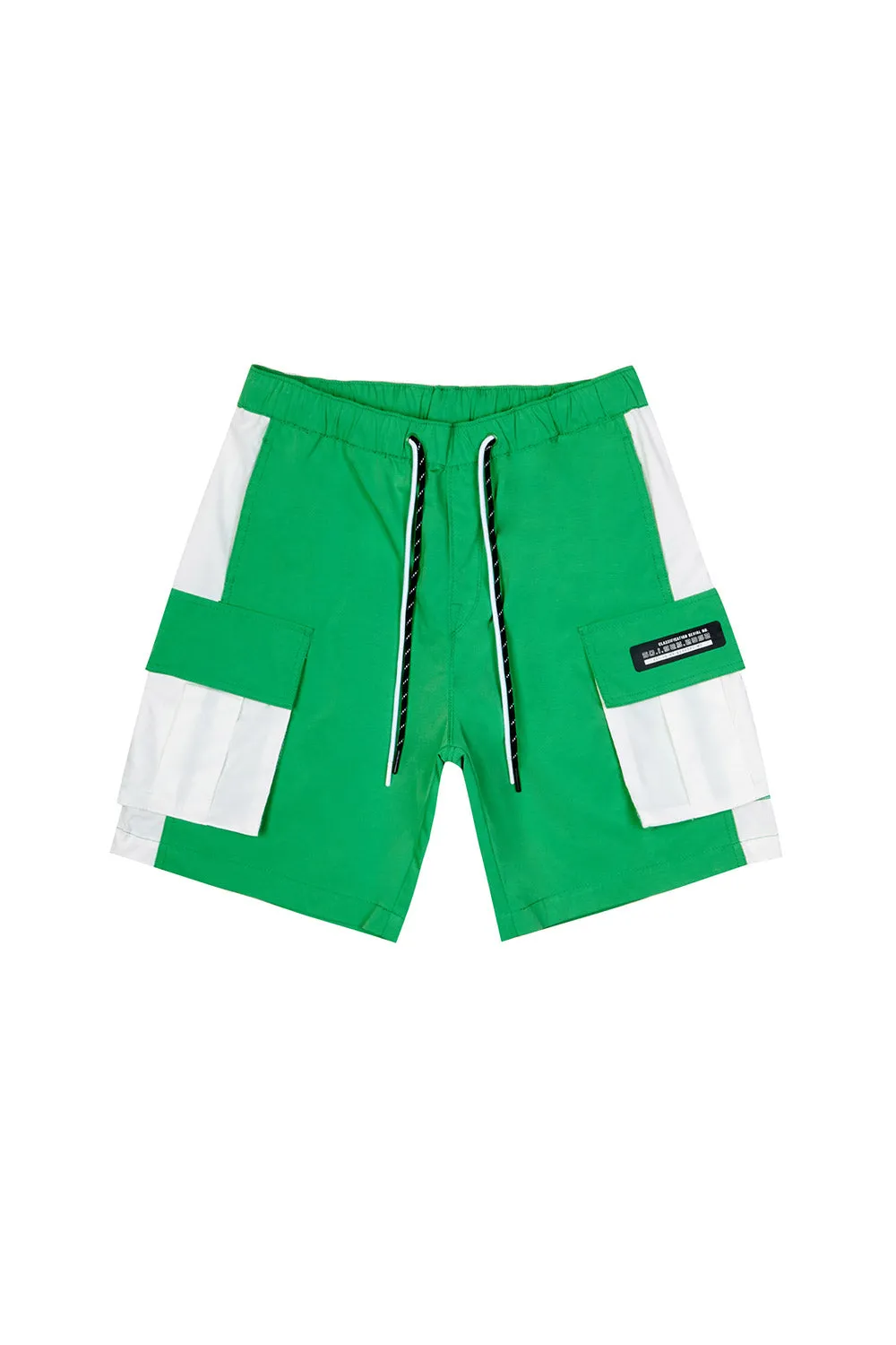 Color block Utility Windbreaker Shorts - Green Grass