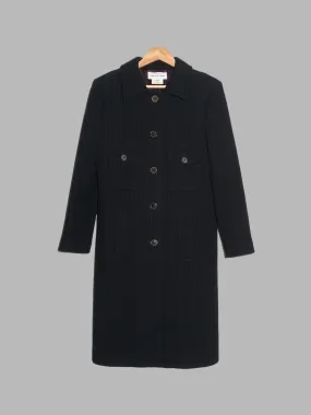 Dirk Van Saene winter 1995 black wool corduroy five button coat - size 40 8 S