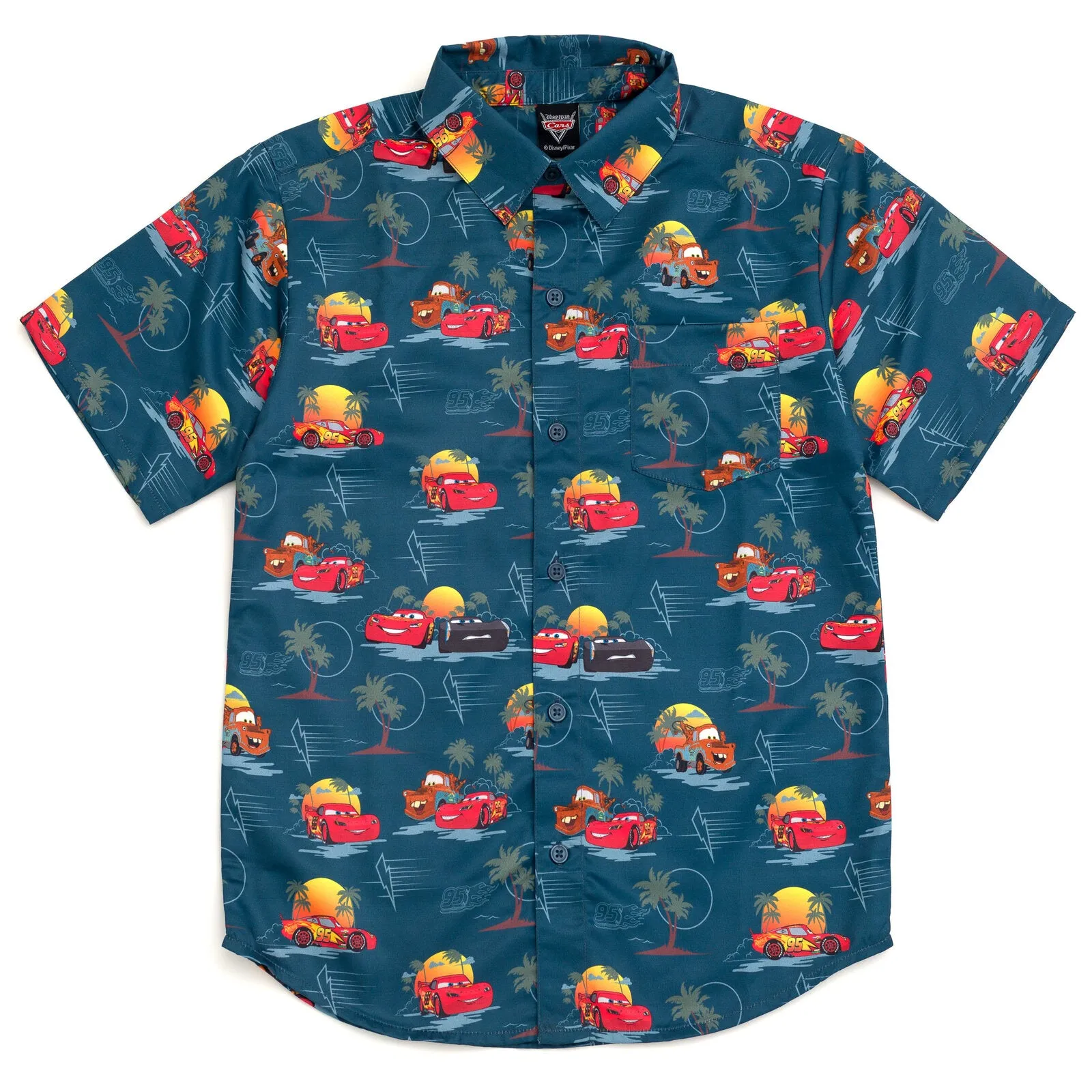 Disney Cars Hawaiian Button Down Dress Shirt