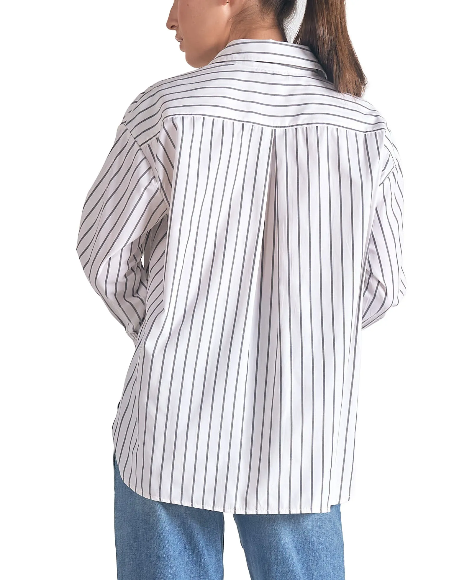 Elan Button Down Stripe Top