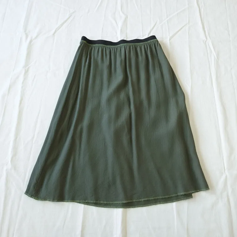 elasticated sateen skirt