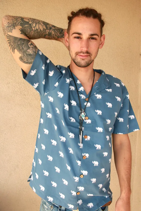 Elephant Summer Button Down