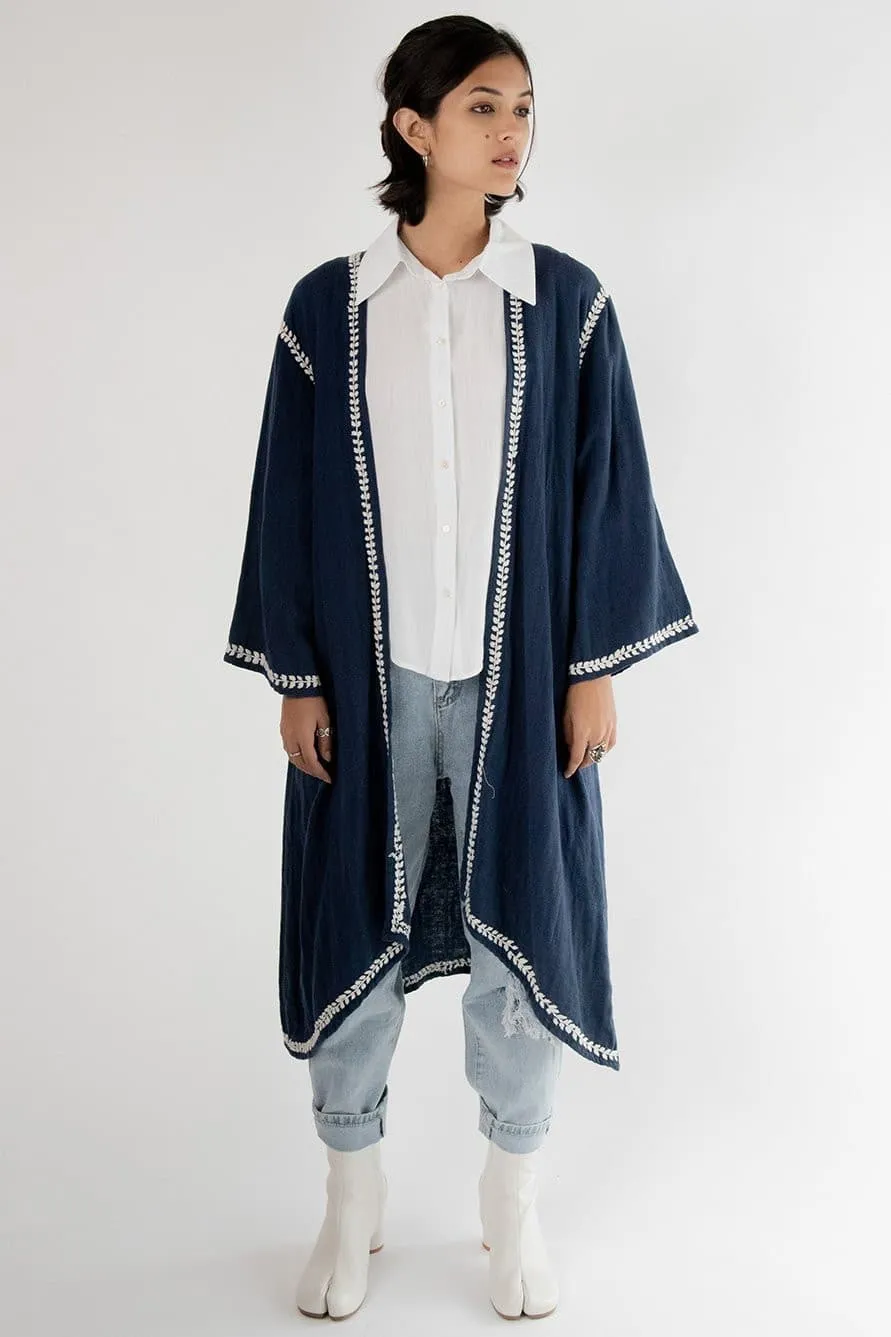 Embroidered Kimono Coat Miki