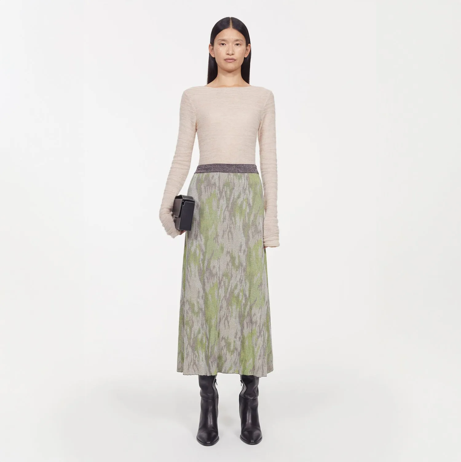 FLORA JAQUARD KNITTED SKIRT