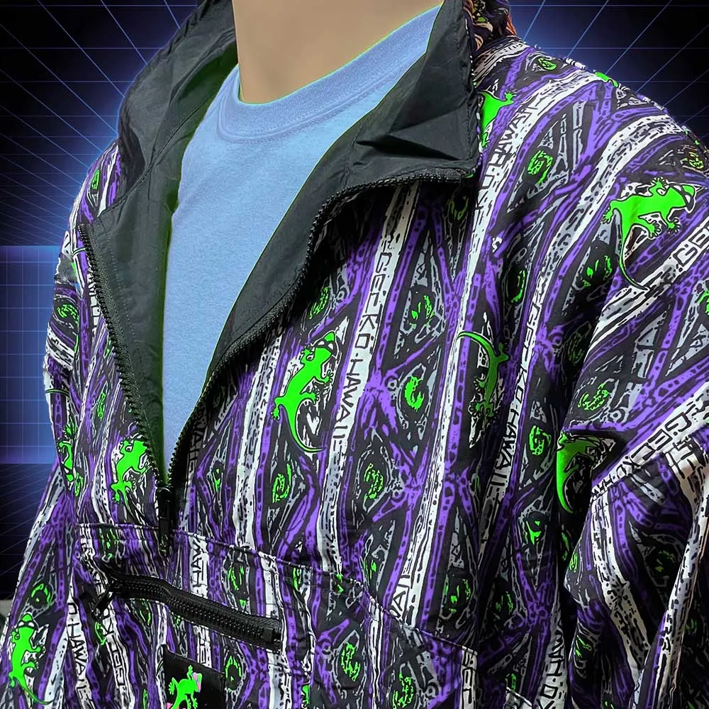 Gecko Purple Stripe Windbreaker