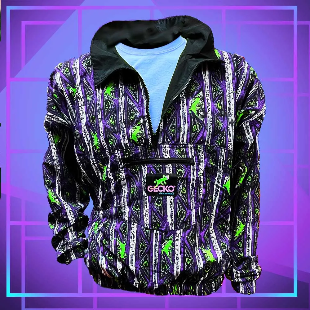 Gecko Purple Stripe Windbreaker