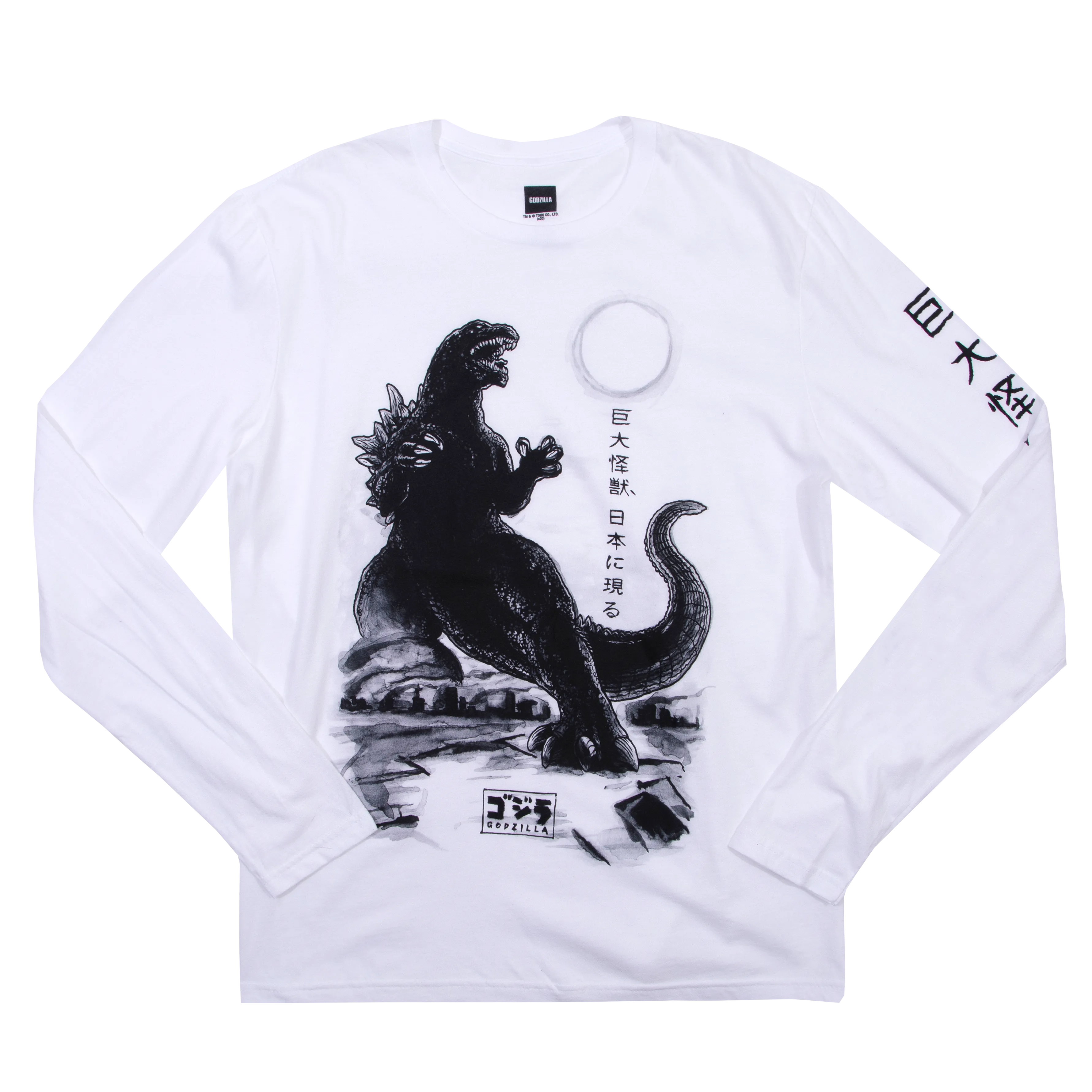 Godzilla White Long Sleeve