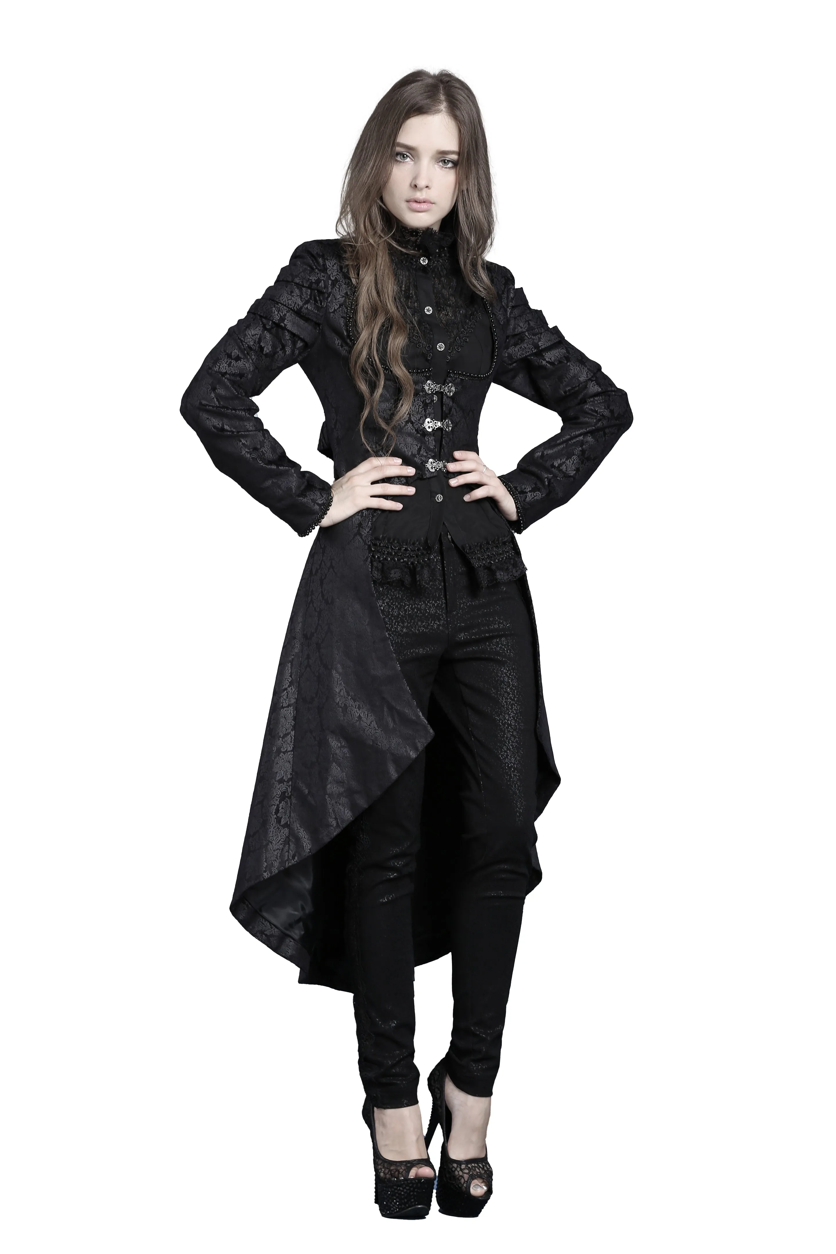 Gothic floor-length cocktail gown jacket coat JW091