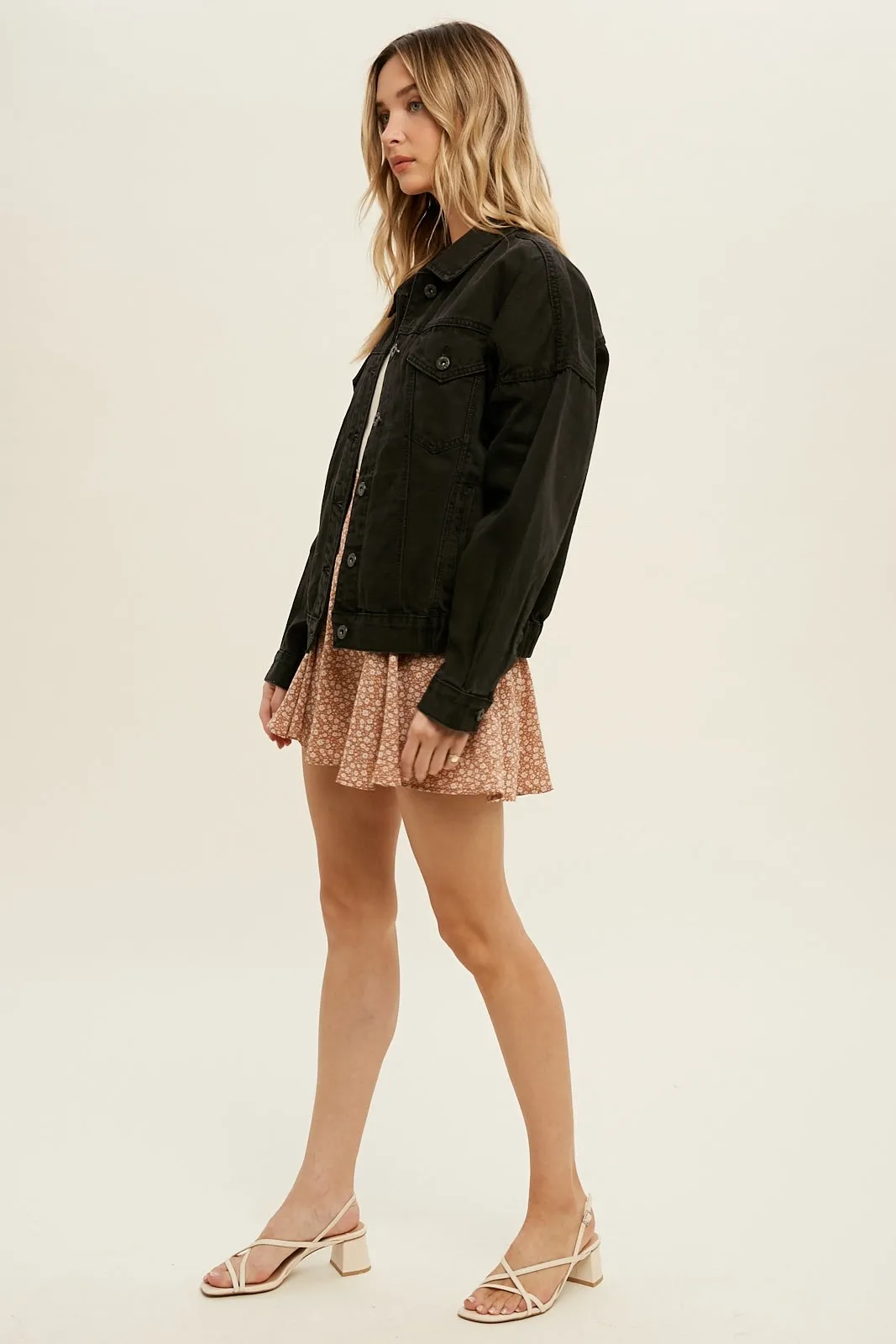 HANNAH PREMIUM DENIM JACKET - BLACK