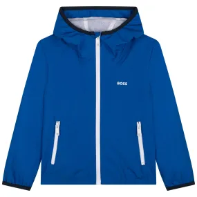 Hugo Boss Boys Hooded Windbreaker w/Logo_ Electric Blue J26469-871