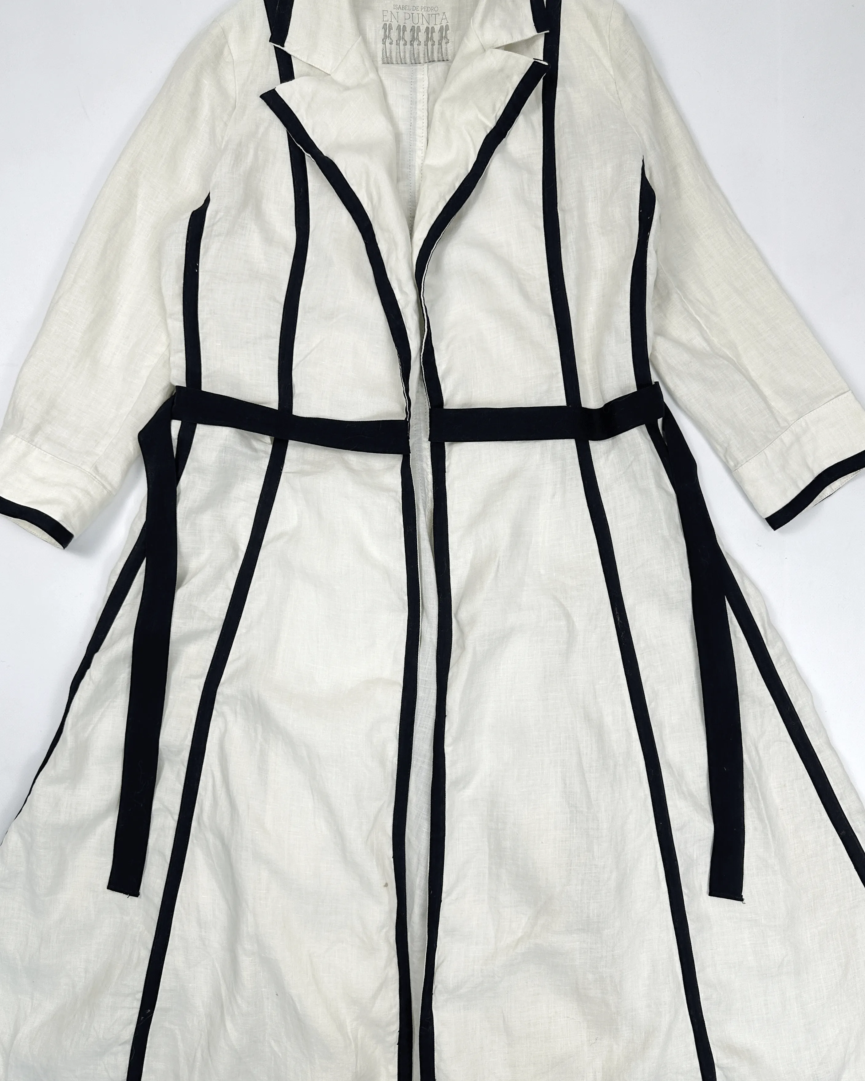 Isabel De Pebro "En Punta" Linen Off-White Coat 2000's