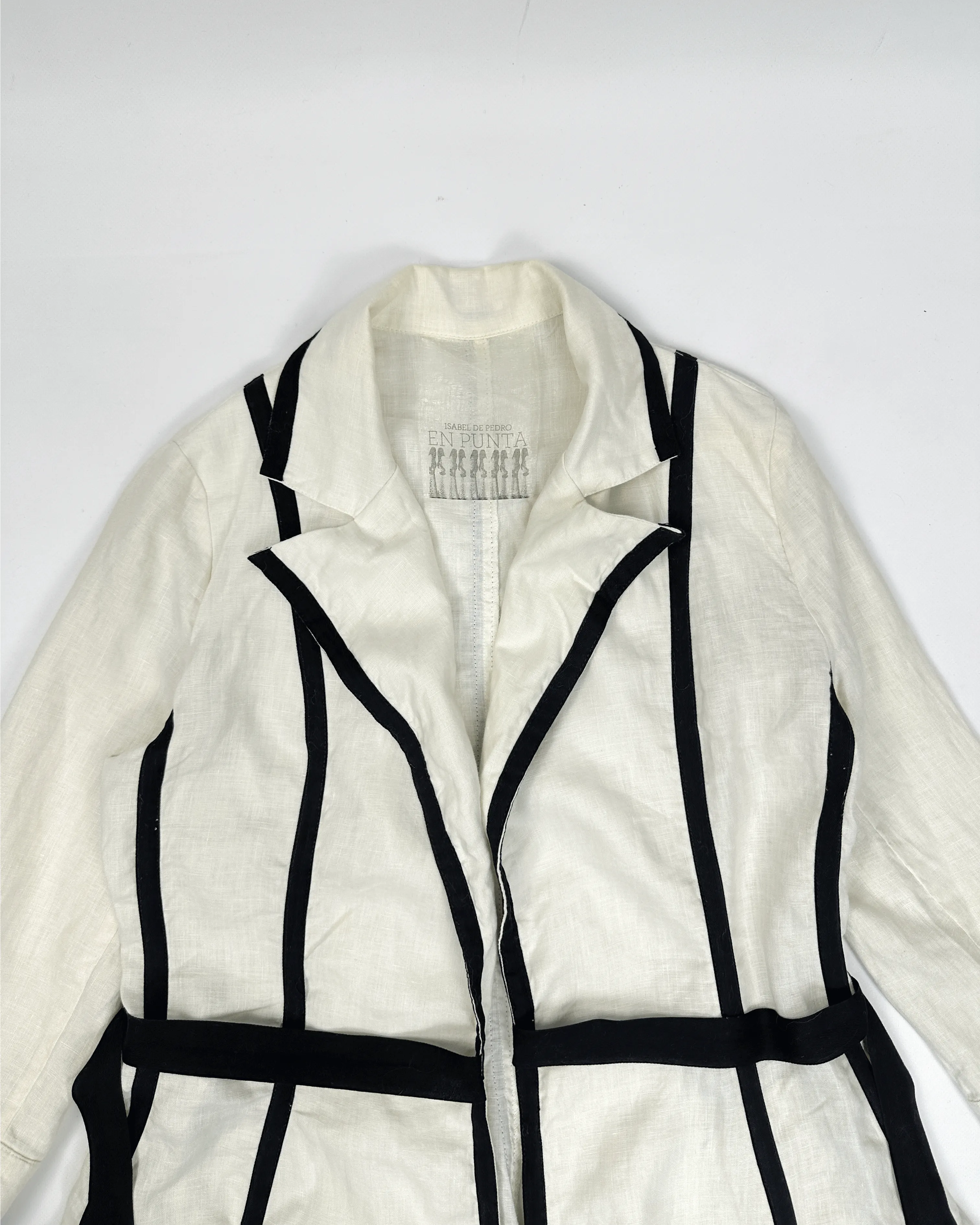 Isabel De Pebro "En Punta" Linen Off-White Coat 2000's