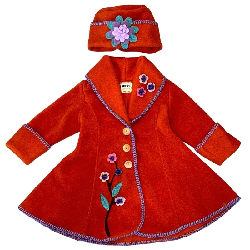 Isadora Swing Coat  and Hat Set Paprika  Made in USA!