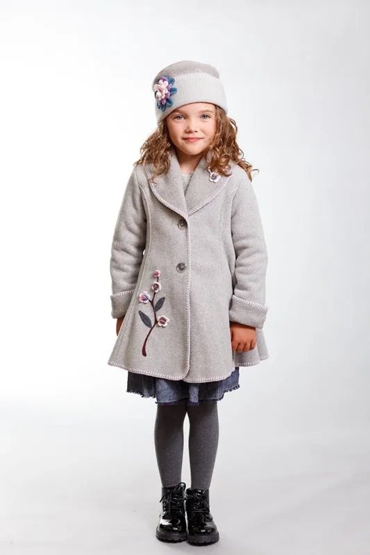 Isadora Swing Coat  and Hat Set Stone Grey