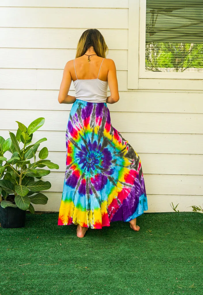 K3502- Hand Dyed Tiered Maxi Hippie Skirt