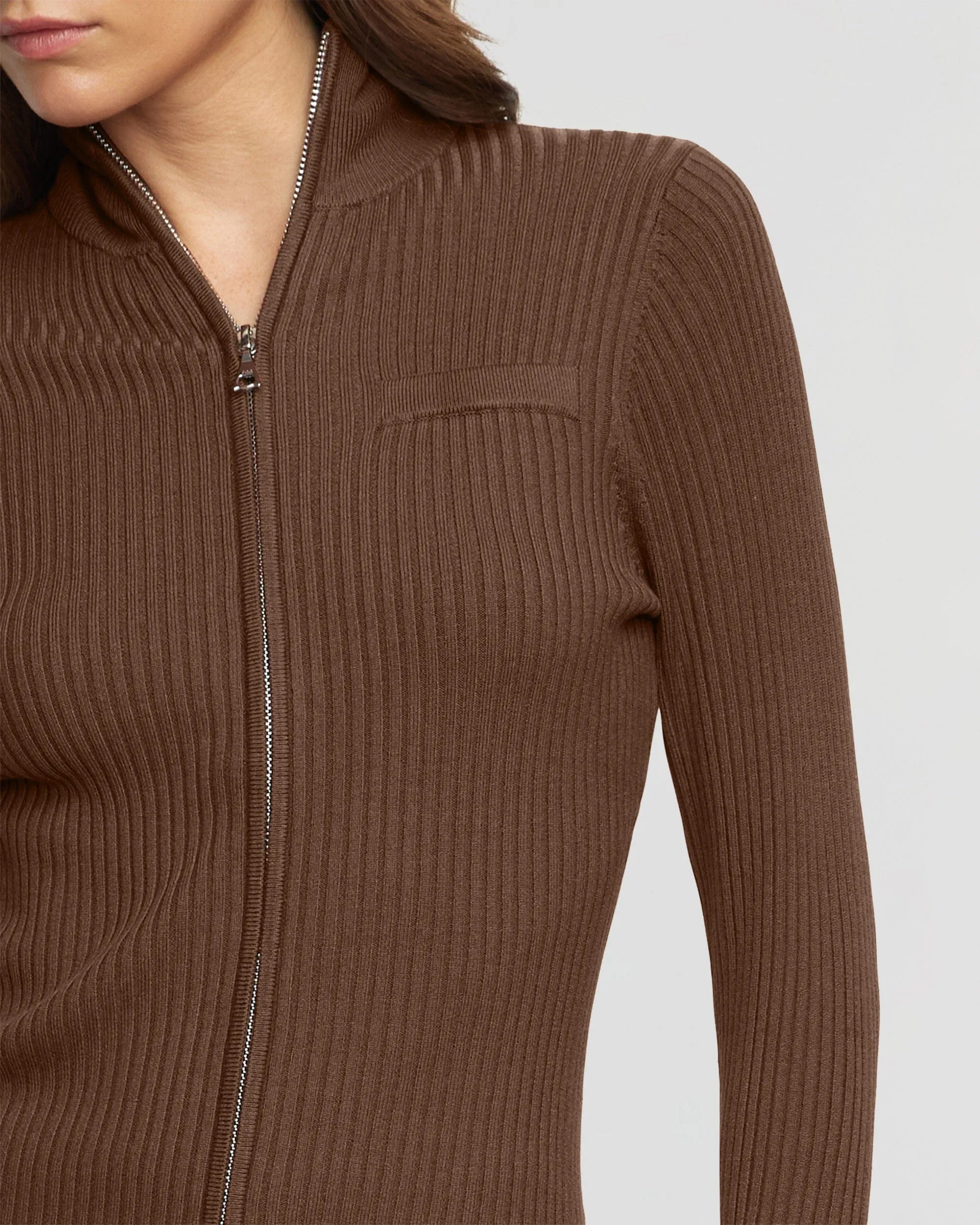 Kaine Ribbed Two-Way Zip Sweater