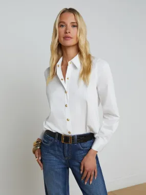 L'Agence Ellery Button Down Blouse White/Gold