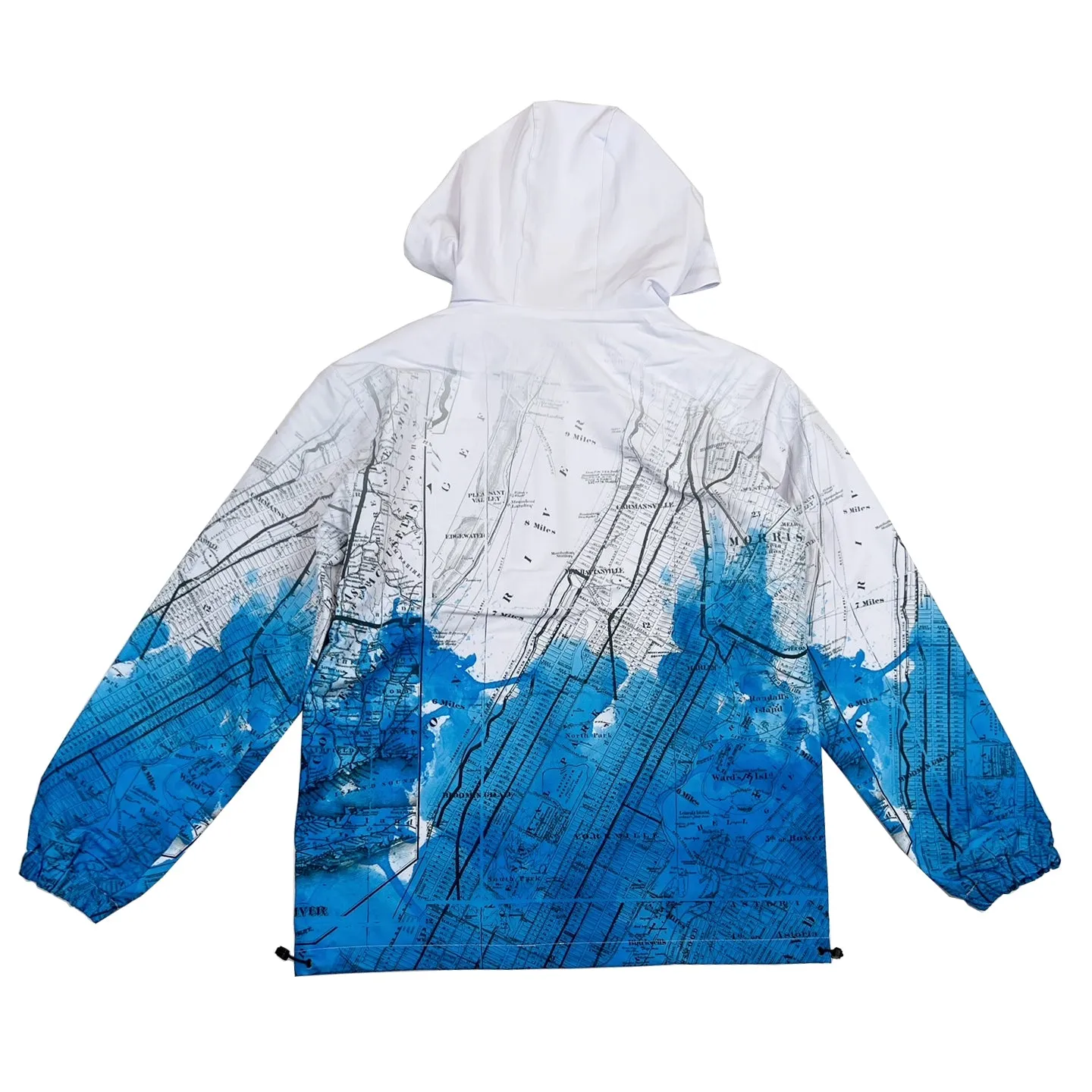 Life Code Map Windbreaker Jacket (White/Blue)