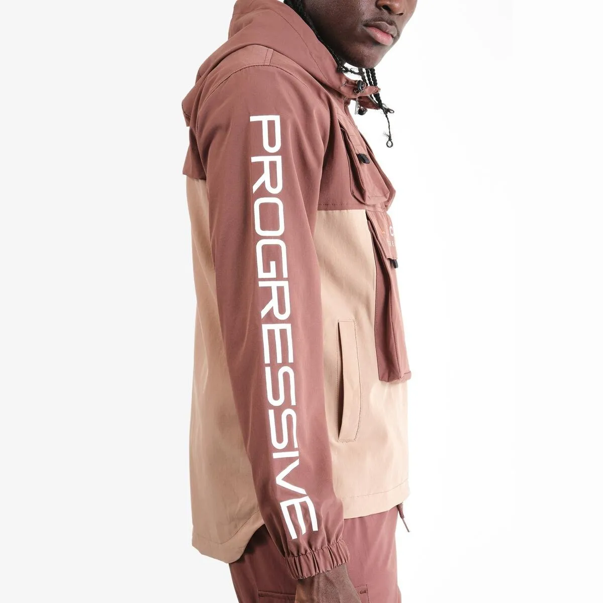 Life Code Windbreaker Jacket (Brown)