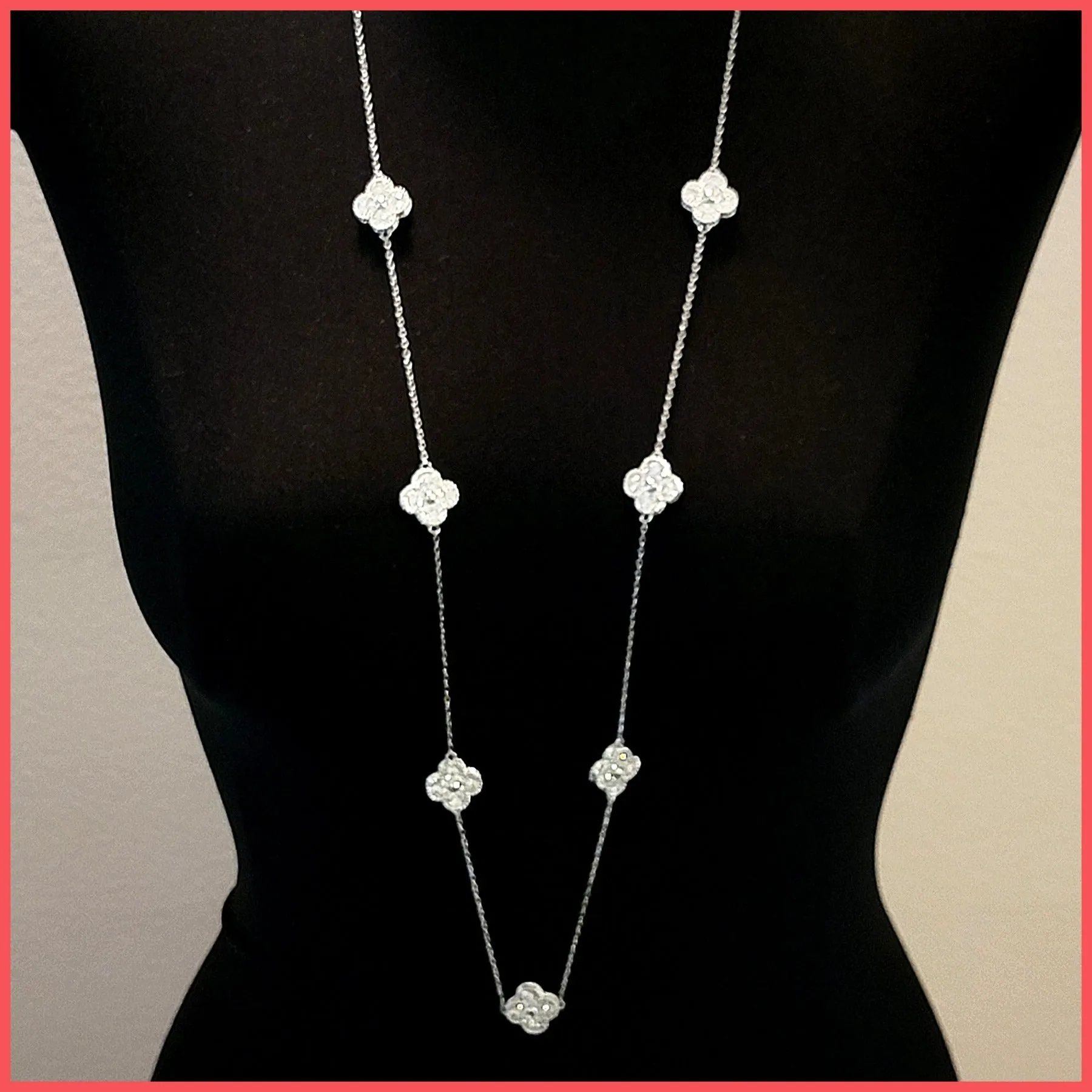 Long Clover Station Necklace